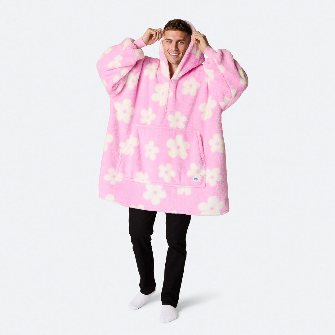 Pinker Blumen Teddy HappyHoodie