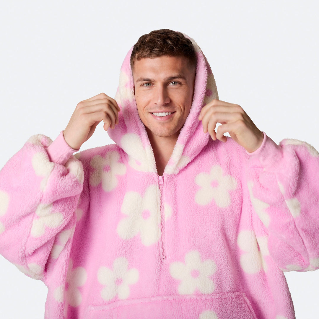 Pinker Blumen Teddy HappyHoodie