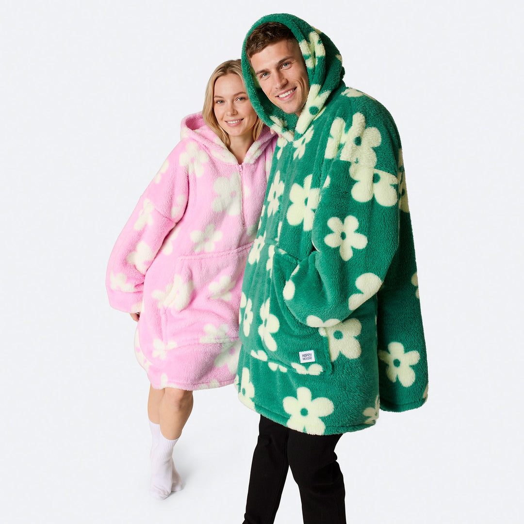 Grüner Blumen Teddy HappyHoodie