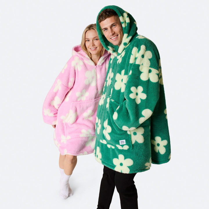 Pinker Blumen Teddy HappyHoodie