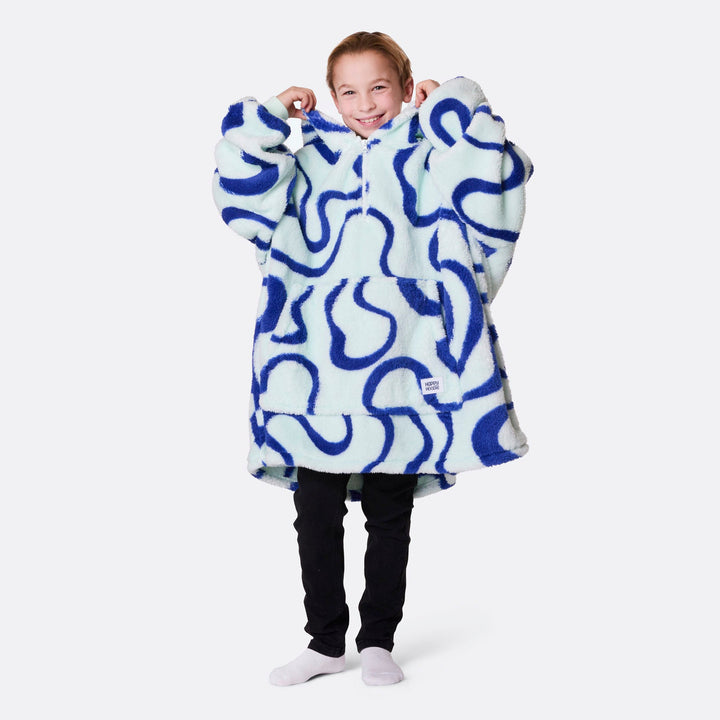 Blaue Wellen Teddy HappyHoodie Kinder