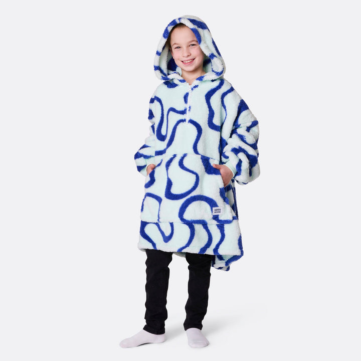 Blaue Wellen Teddy HappyHoodie Kinder