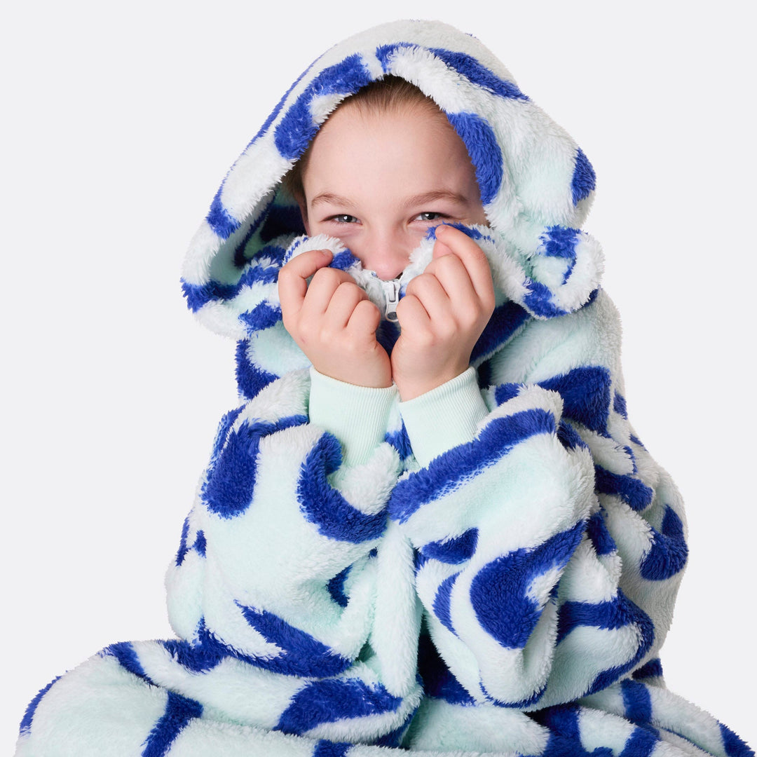 Blaue Wellen Teddy HappyHoodie Kinder
