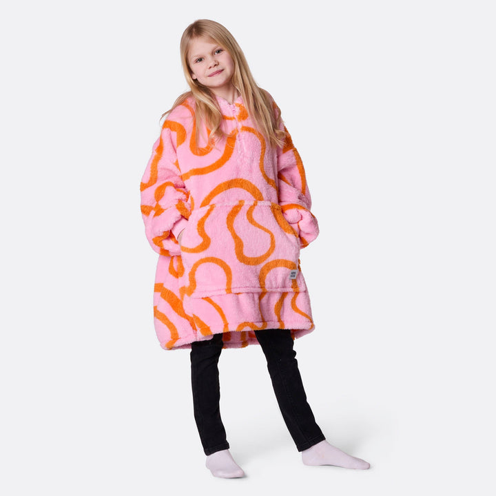 Pinke Wellen Teddy HappyHoodie Kinder
