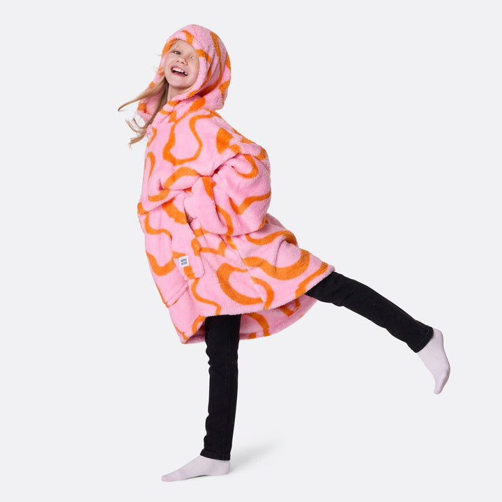Pinke Wellen Teddy HappyHoodie Kinder