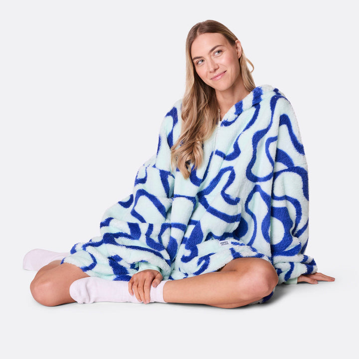 Blaue Wellen Teddy HappyHoodie