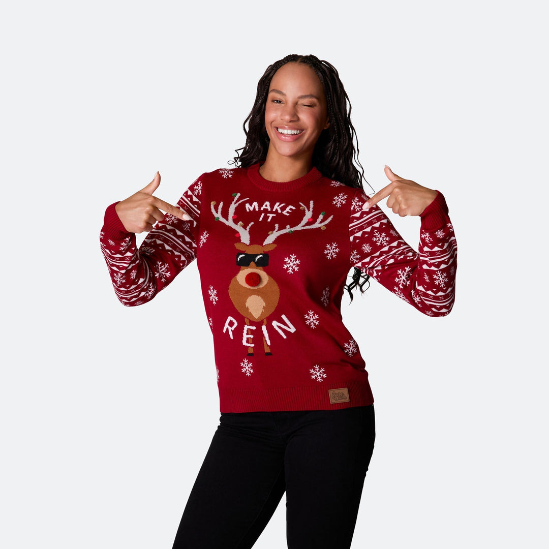 Make It Rein Weihnachtspullover Damen