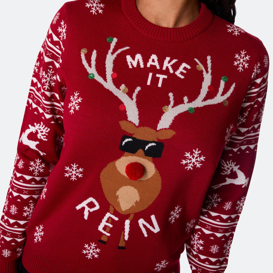 Make It Rein Weihnachtspullover Damen