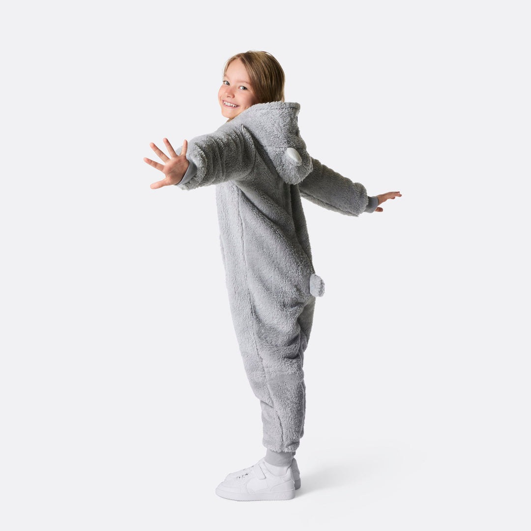 Grauer Teddybär Onesie Kinder