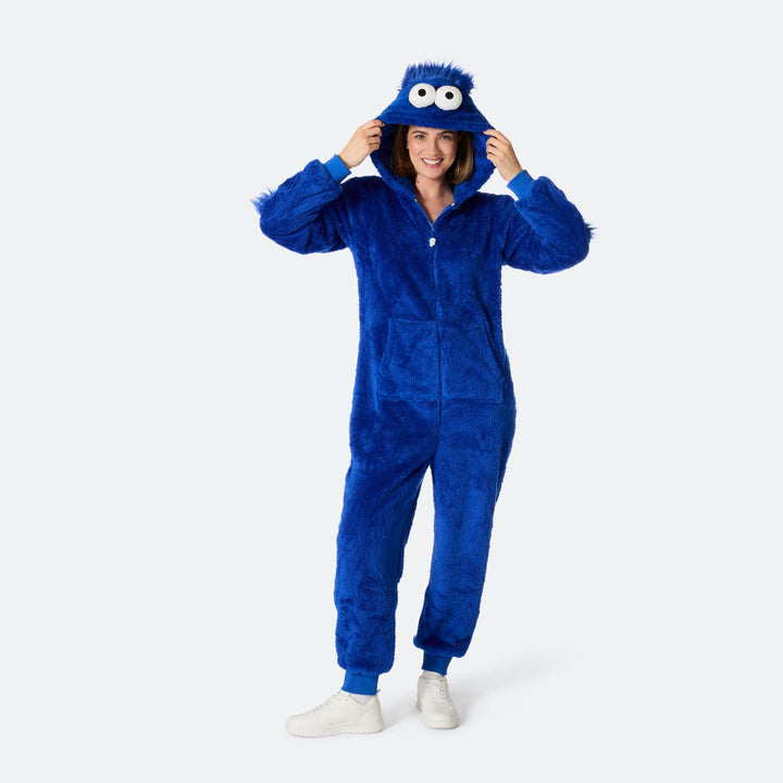 Blauer Monster Onesie Damen