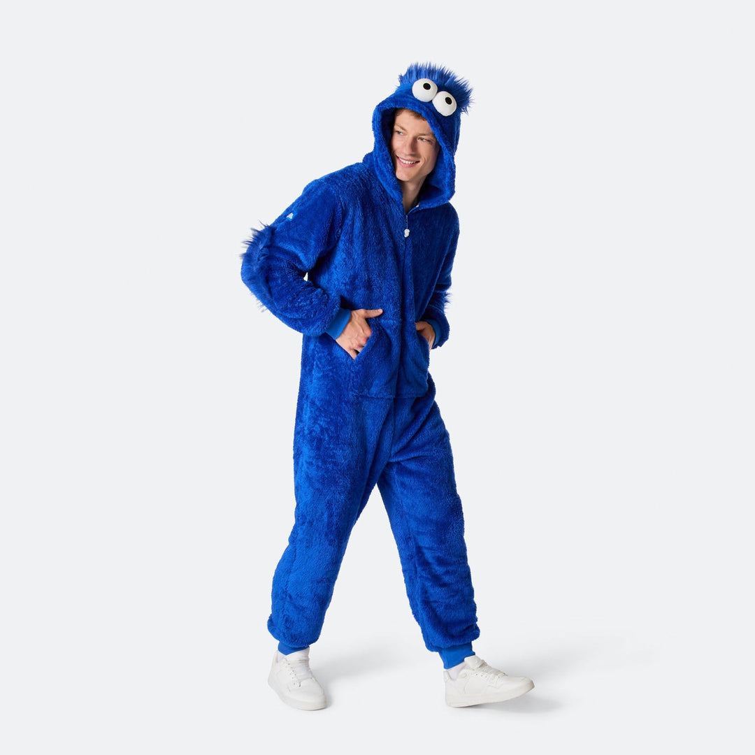Blauer Monster Onesie Herren