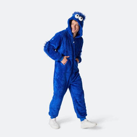 Blauer Monster Onesie Herren
