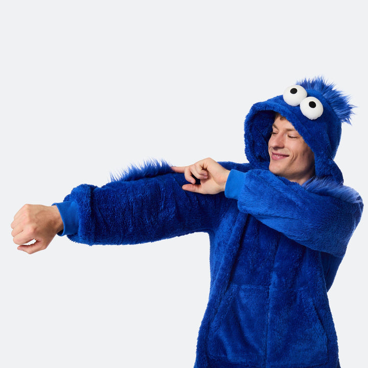Blauer Monster Onesie Herren