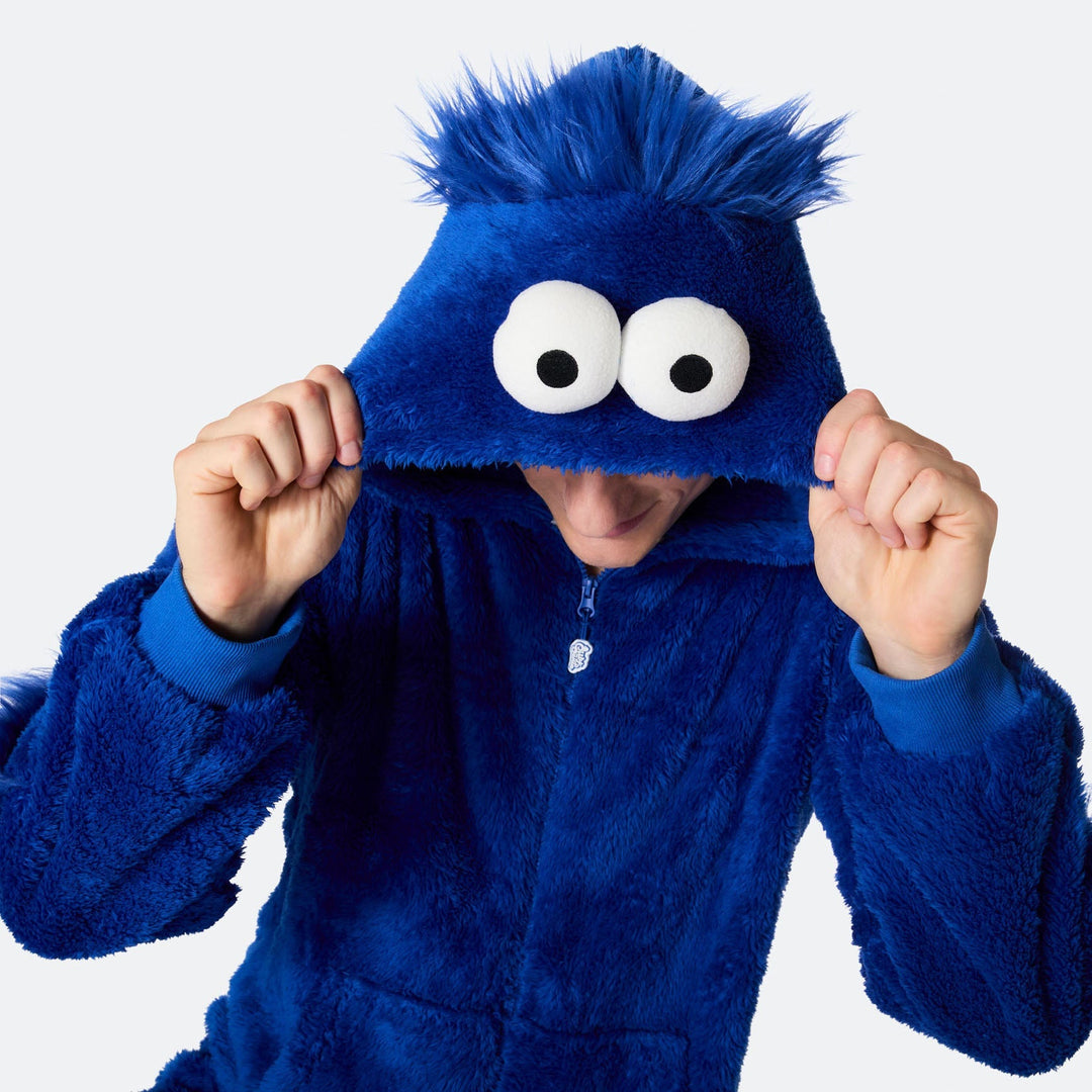 Blauer Monster Onesie Herren