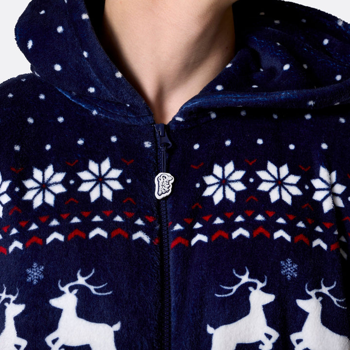 Blauer Weihnachts-Onesie Herren