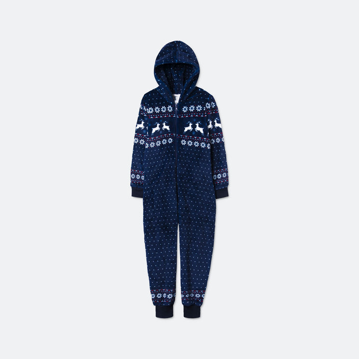 Blauer Weihnachts-Onesie Kinder