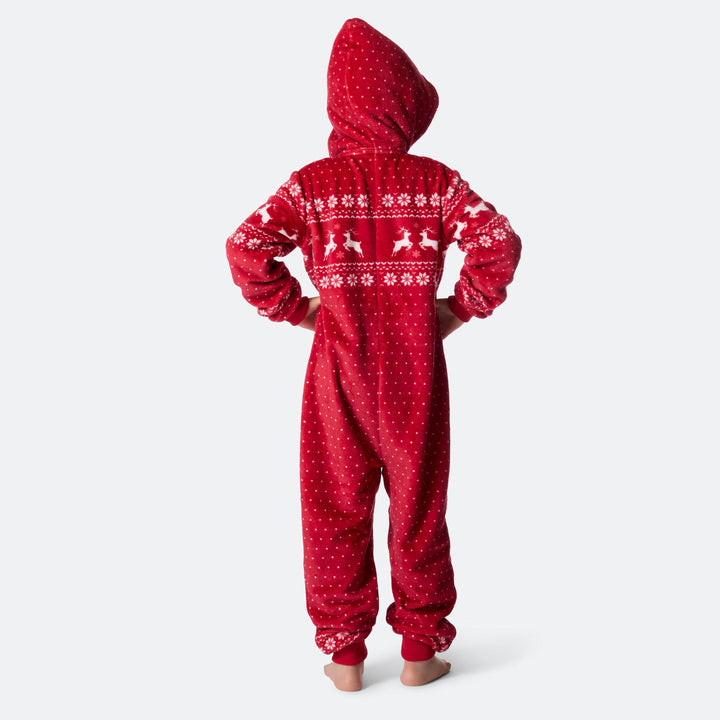 Roter Weihnachts-Onesie Kinder