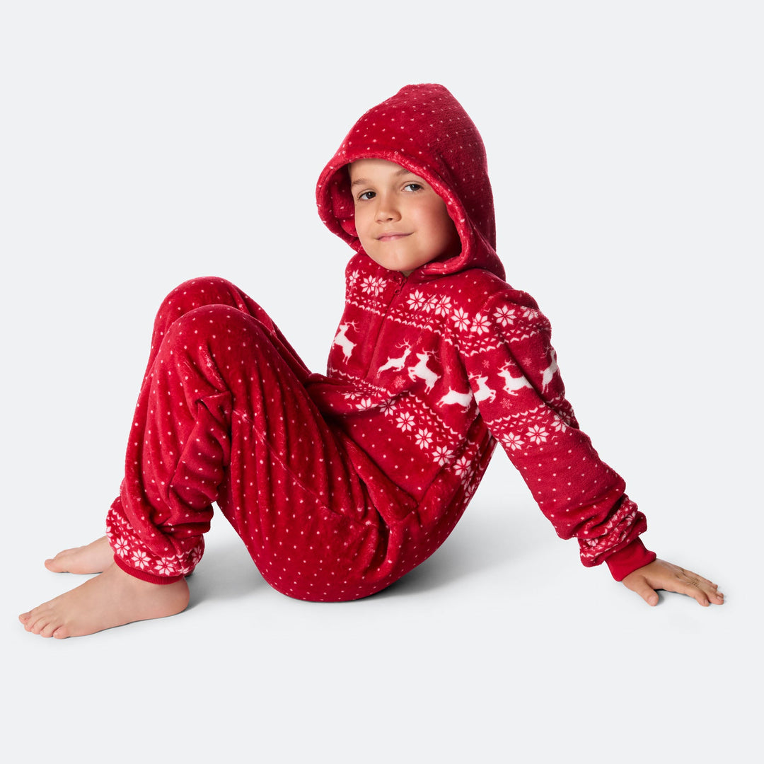 Roter Weihnachts-Onesie Kinder