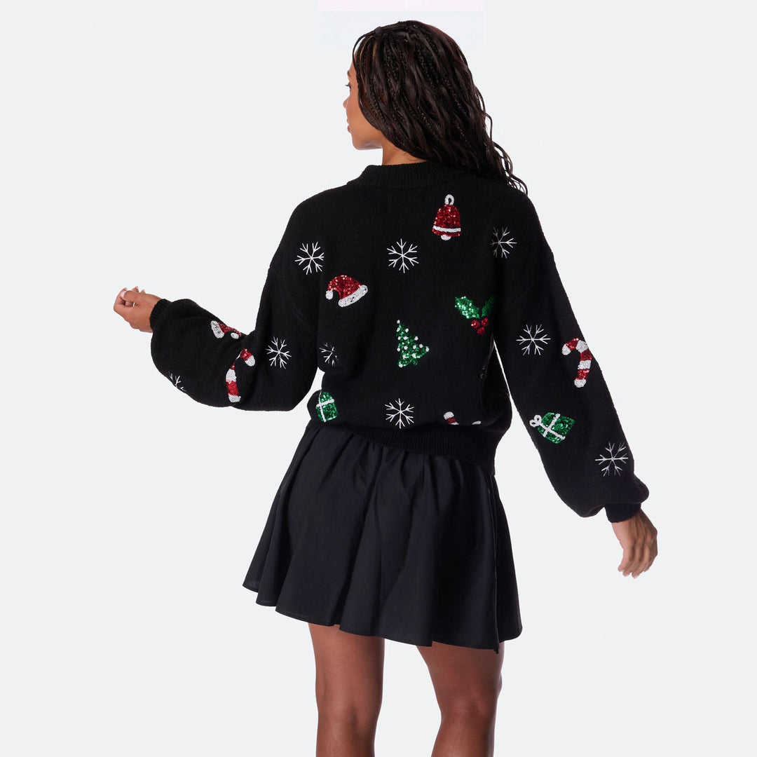 Merry & Bright Oversized Weihnachtspullover Damen