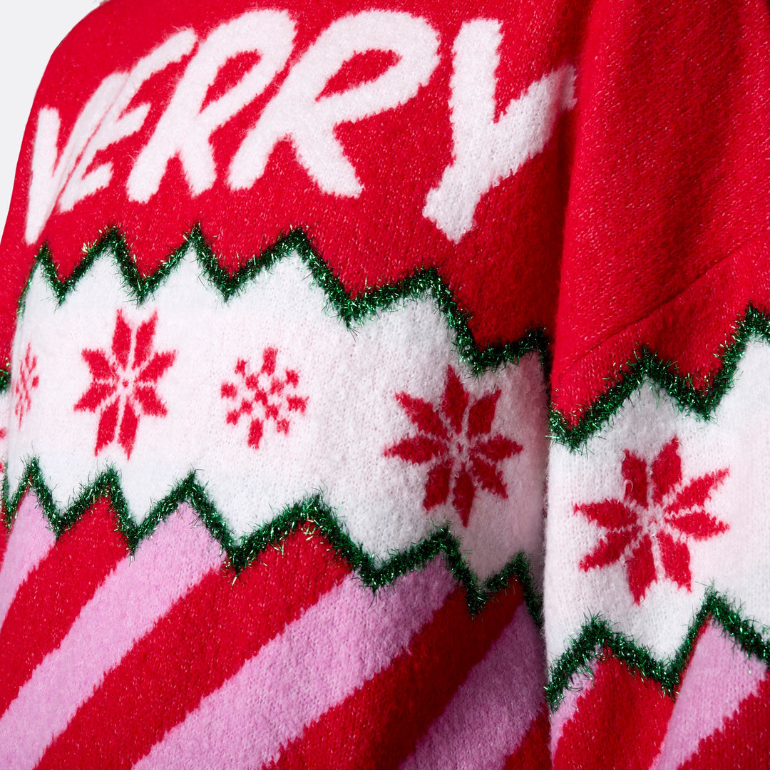 Merry Xmas Oversized Weihnachtspullover Damen
