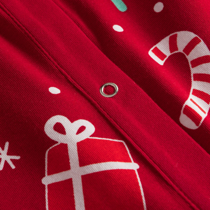 Rotes Weihnachtsmuster Weihnachtspyjama Kinder