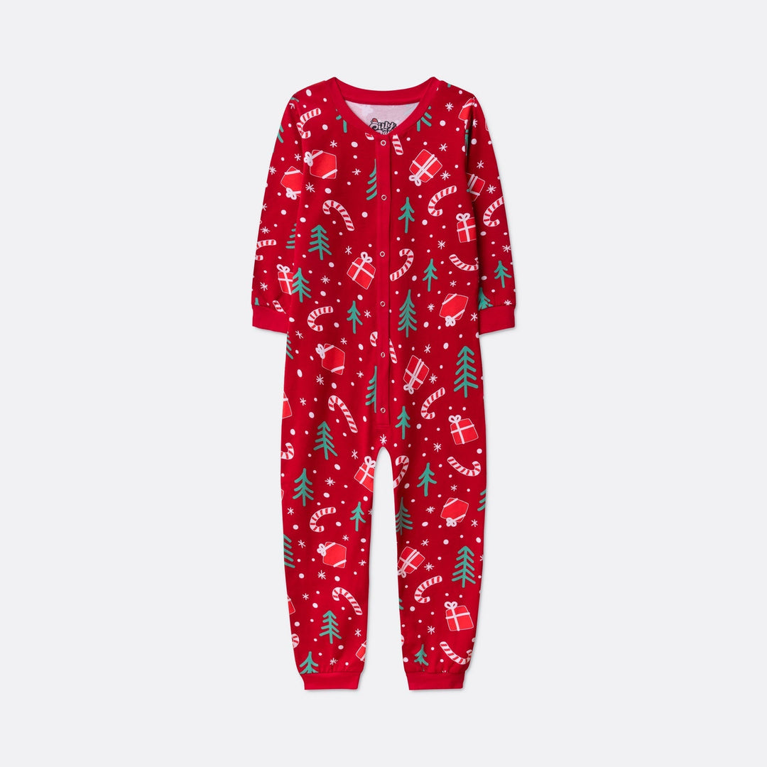 Rotes Weihnachtsmuster Weihnachtspyjama Kinder