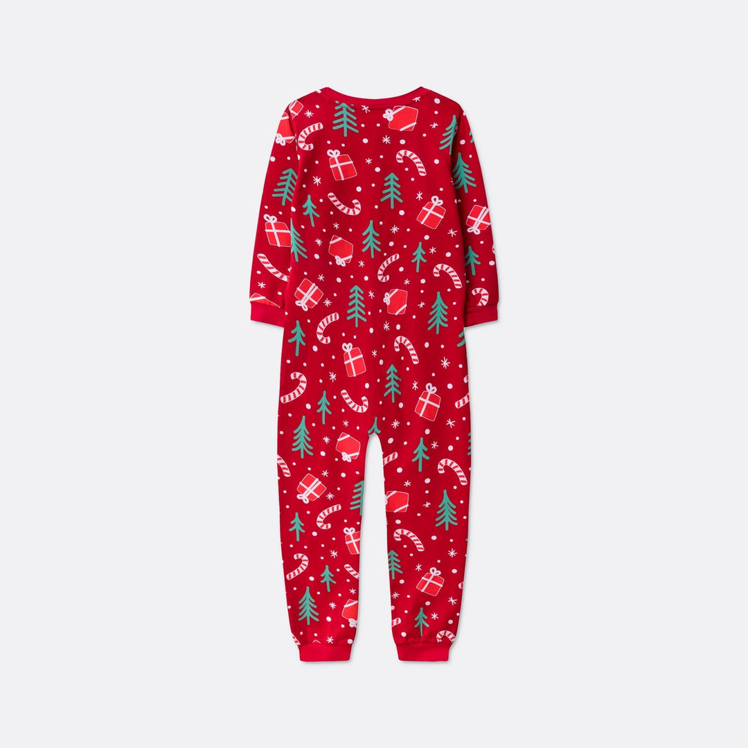 Rotes Weihnachtsmuster Weihnachtspyjama Kinder