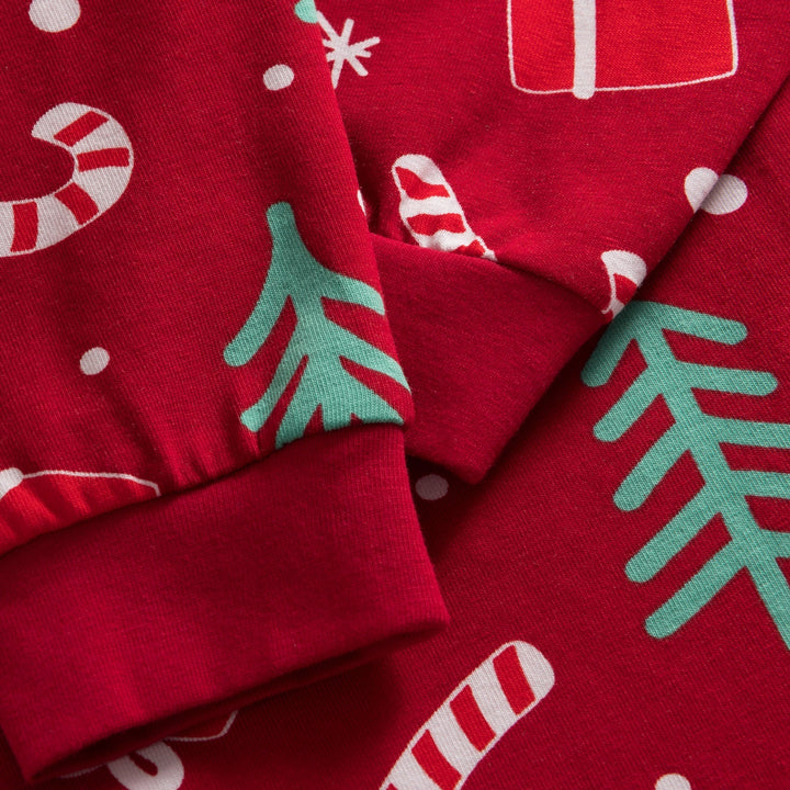 Rotes Weihnachtsmuster Weihnachtspyjama Kinder