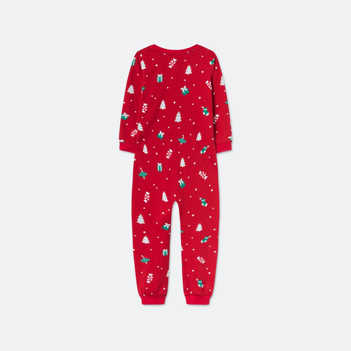 Roter Weihnachtsschmuck-Overall-Weihnachtspyjama Kinder
