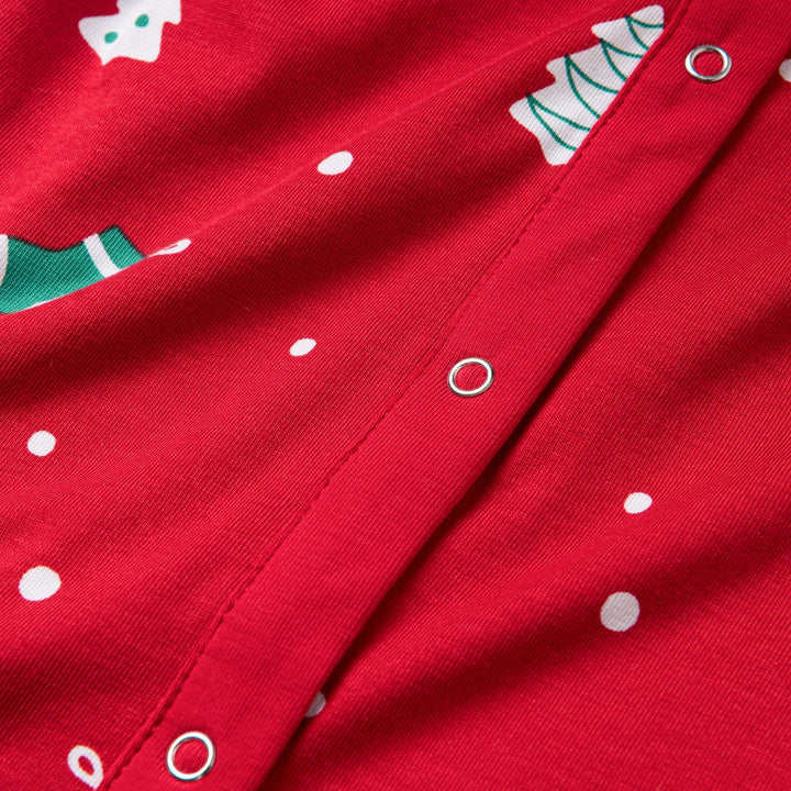 Roter Weihnachtsschmuck-Overall-Weihnachtspyjama Kinder