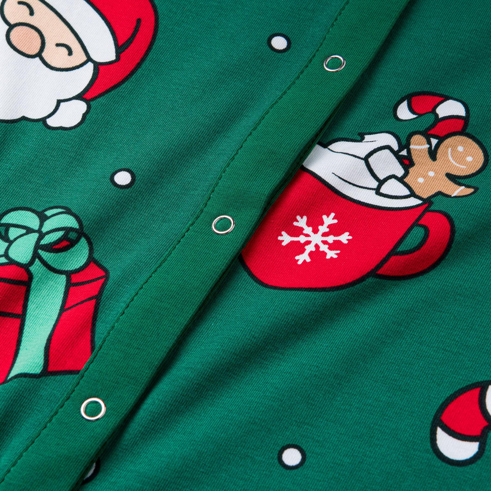 Grüner Xmas-Overall-Weihnachtspyjama Kinder