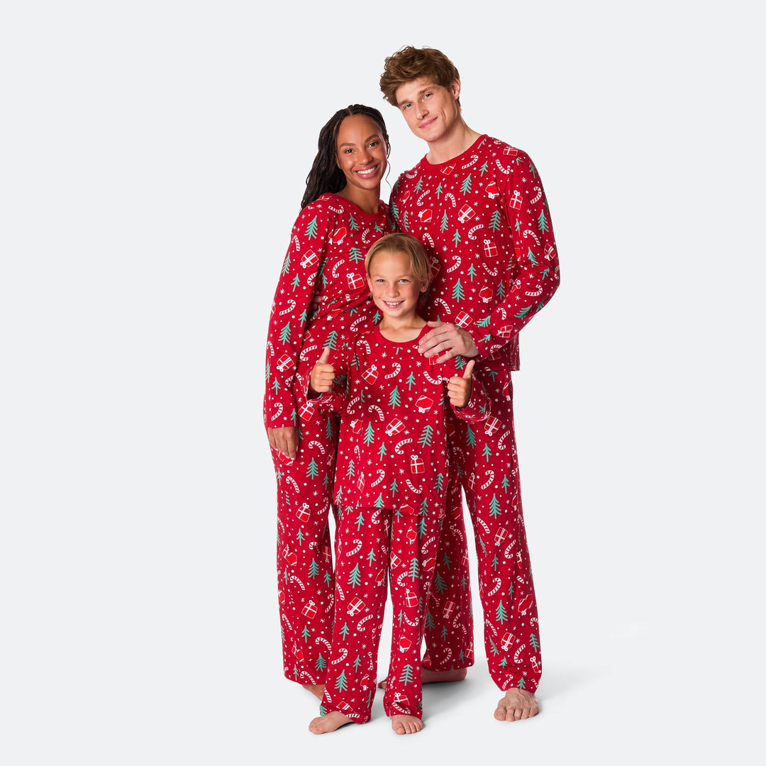 Rotes Weihnachtsmuster Weihnachtspyjama Herren