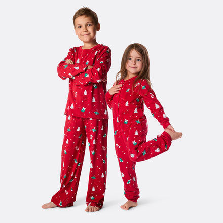 Roter Weihnachtsschmuck-Weihnachtspyjama Kinder