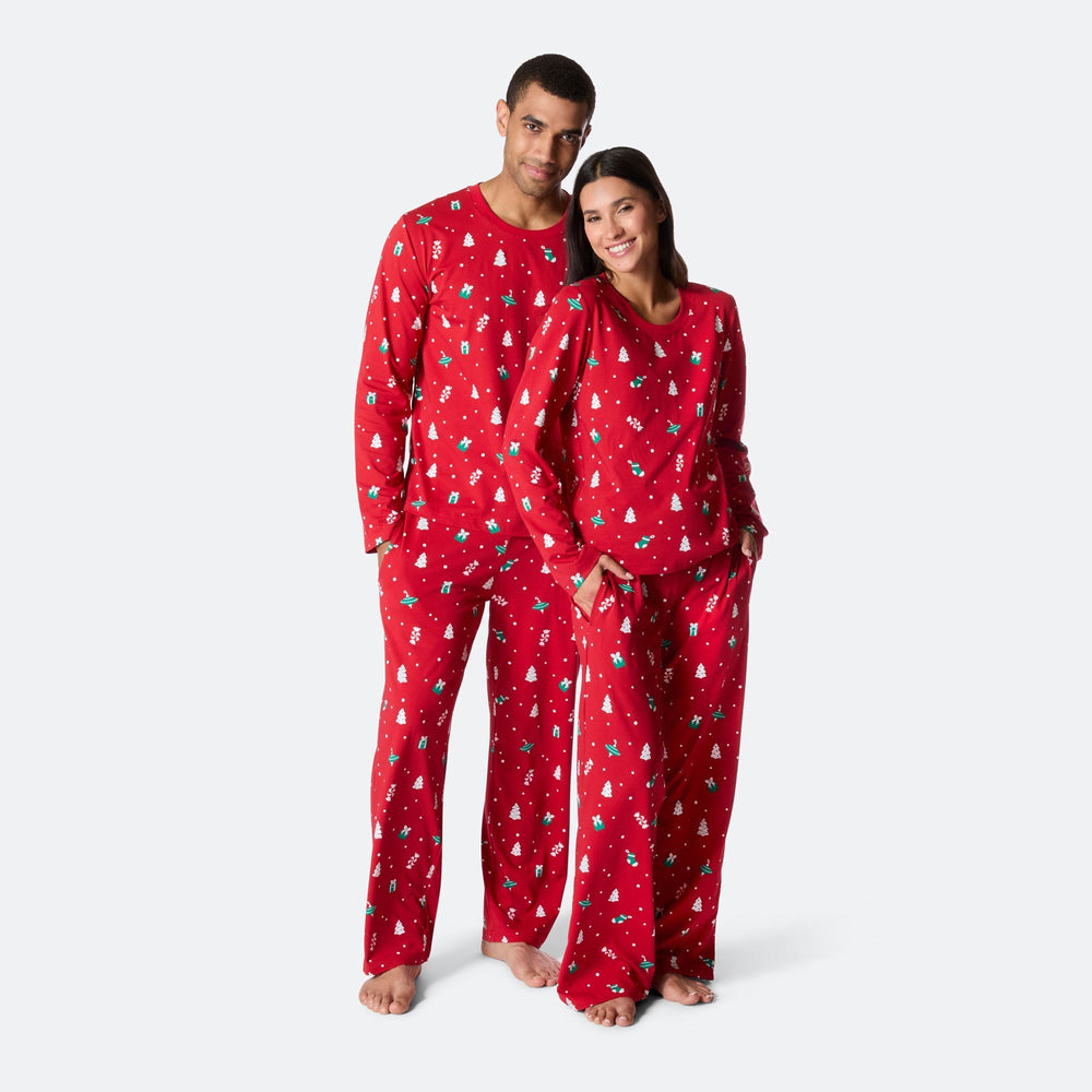 Roter Weihnachtsschmuck-Weihnachtspyjama Herren
