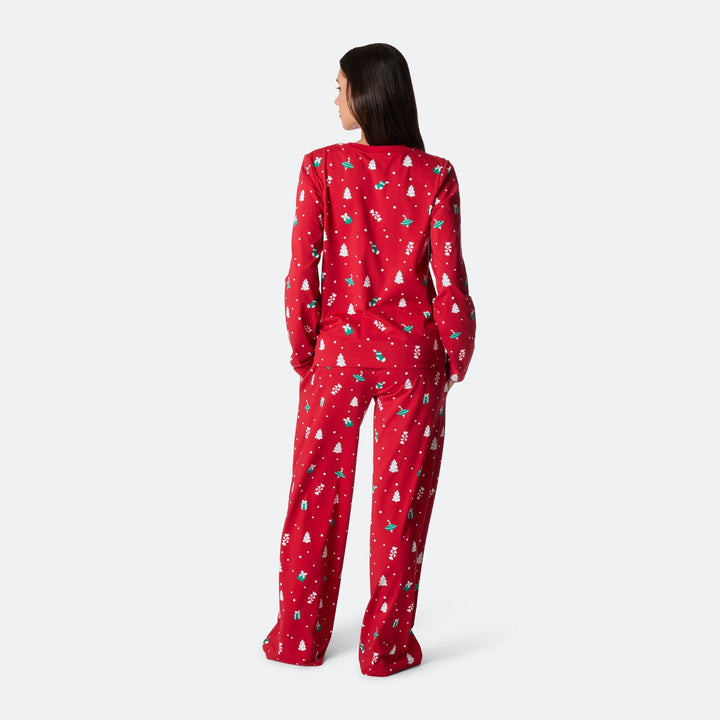 Roter Weihnachtsschmuck-Weihnachtspyjama Damen