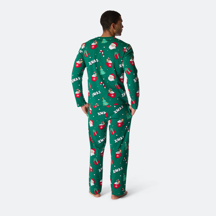 Grüner Xmas Weihnachtspyjama Herren