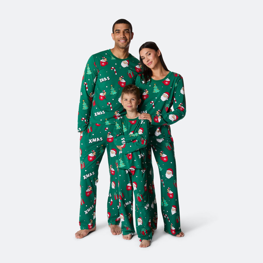 Grüner Xmas Weihnachtspyjama Herren