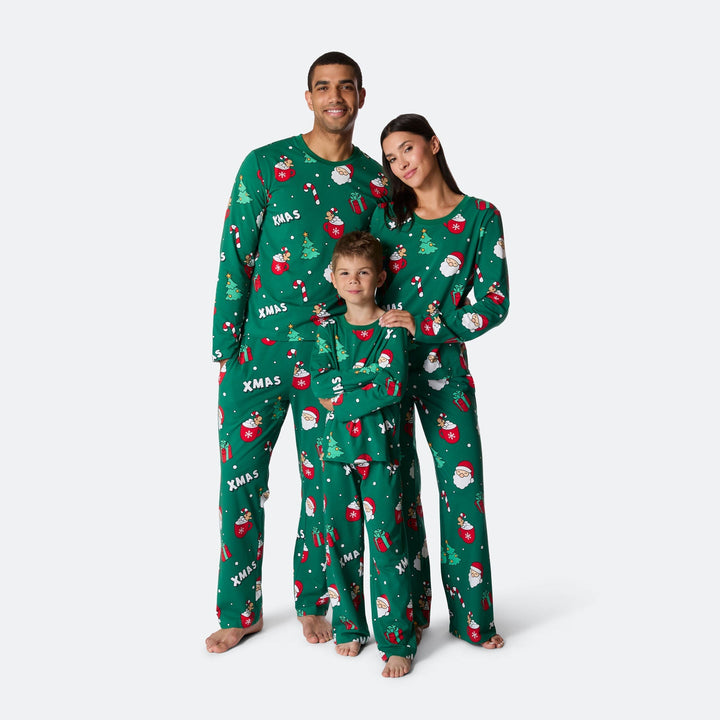 Grüner Xmas Weihnachtspyjama Herren