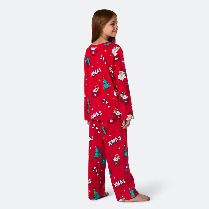 Roter Xmas Weihnachtspyjama Kinder