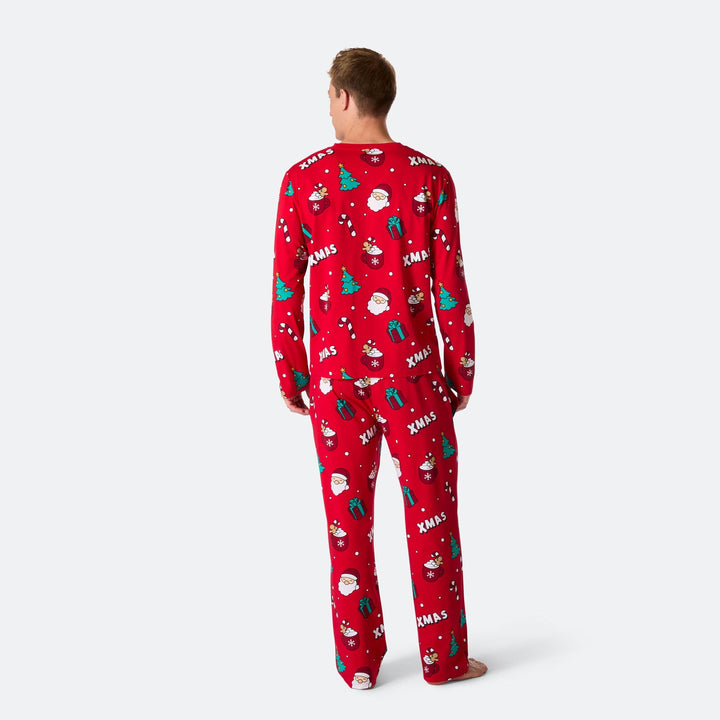 Roter Xmas Weihnachtspyjama Herren