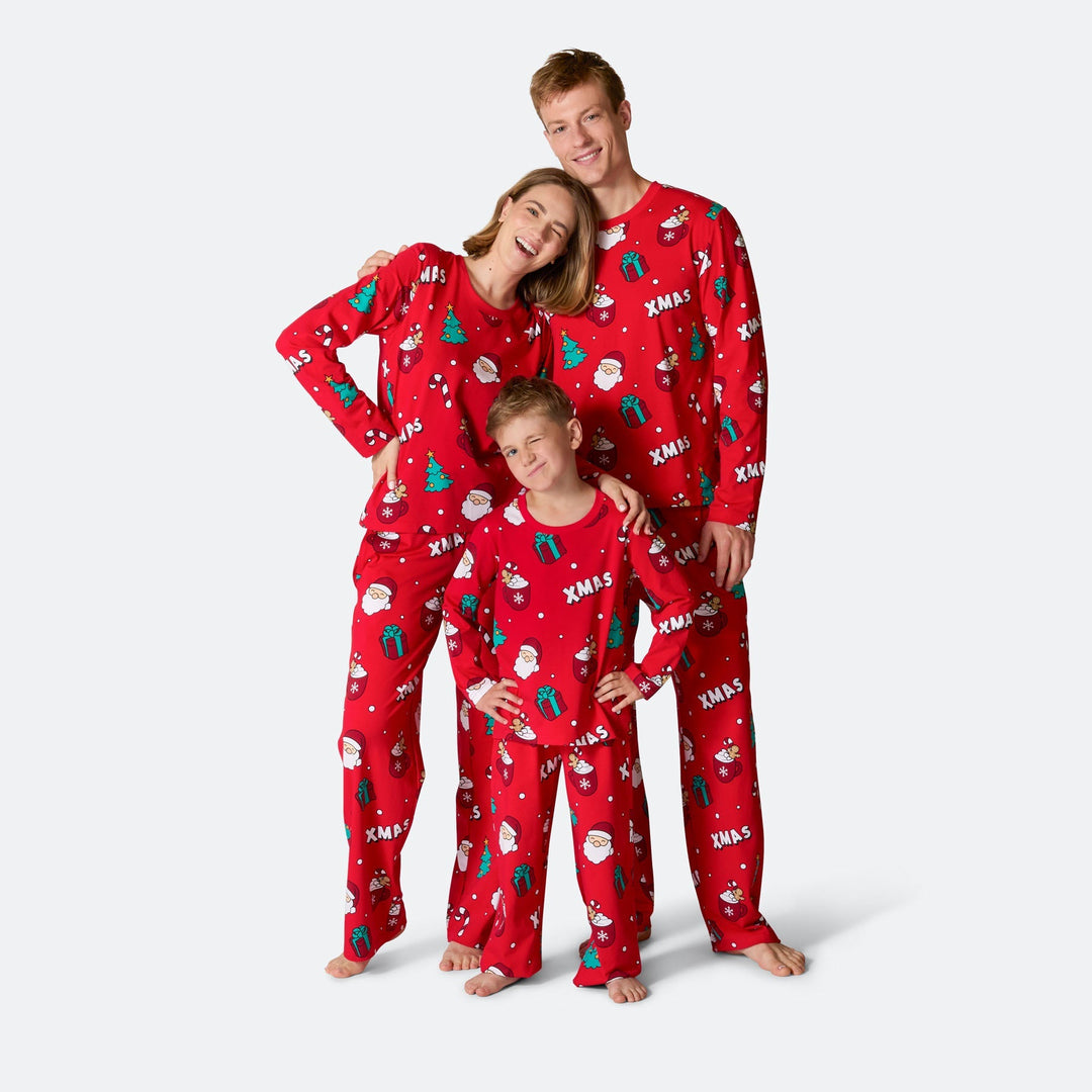 Roter Xmas Weihnachtspyjama Damen