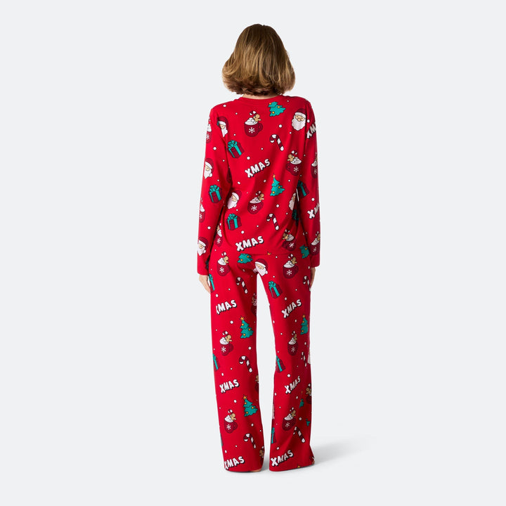 Roter Xmas Weihnachtspyjama Damen