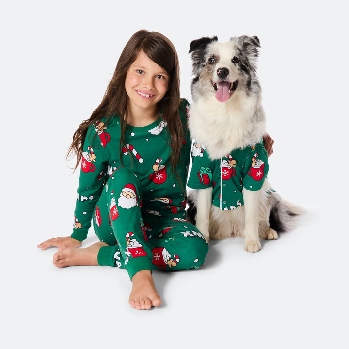 Grüner Xmas Weihnachtspyjama für Hunde