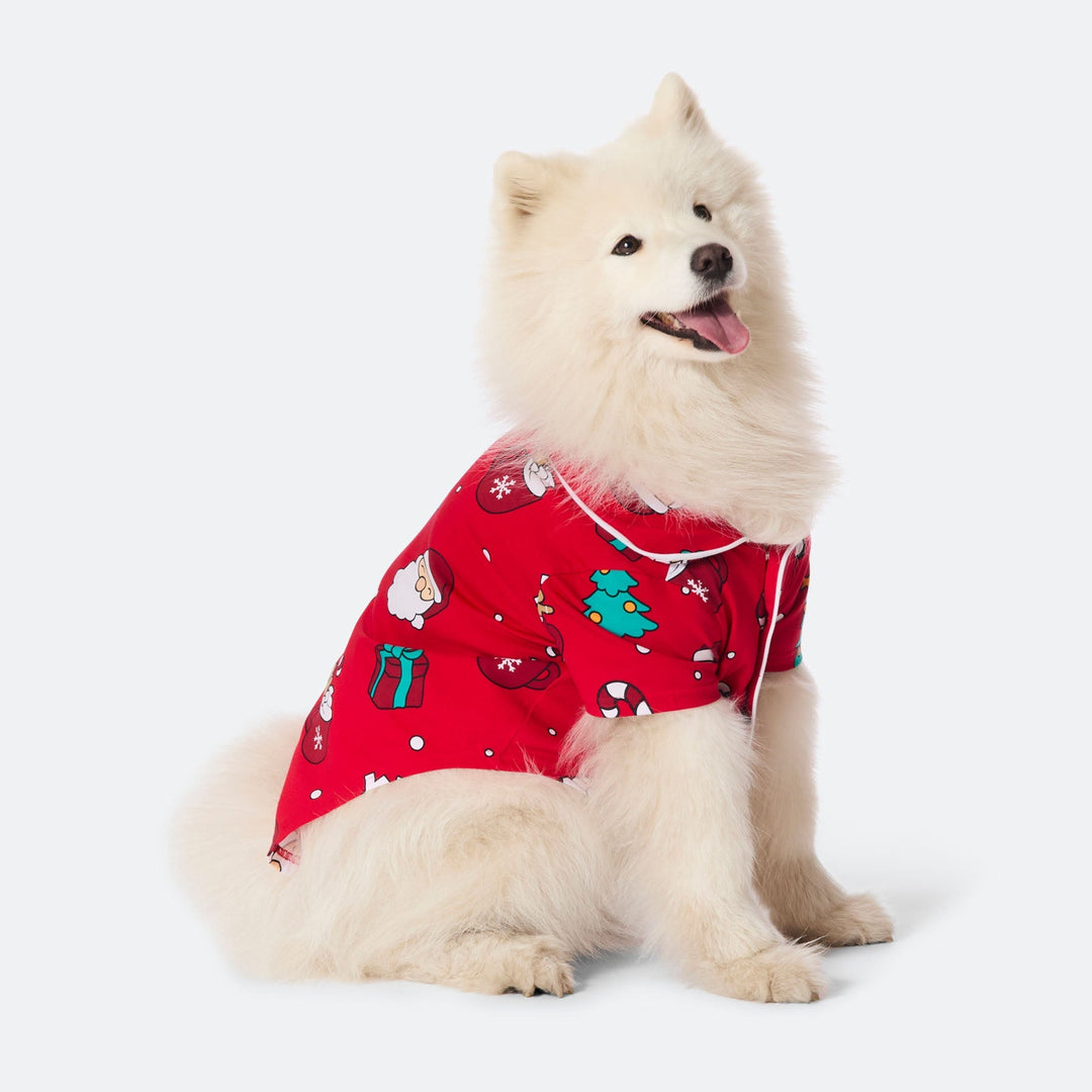 Roter Xmas Weihnachtspyjama für Hunde