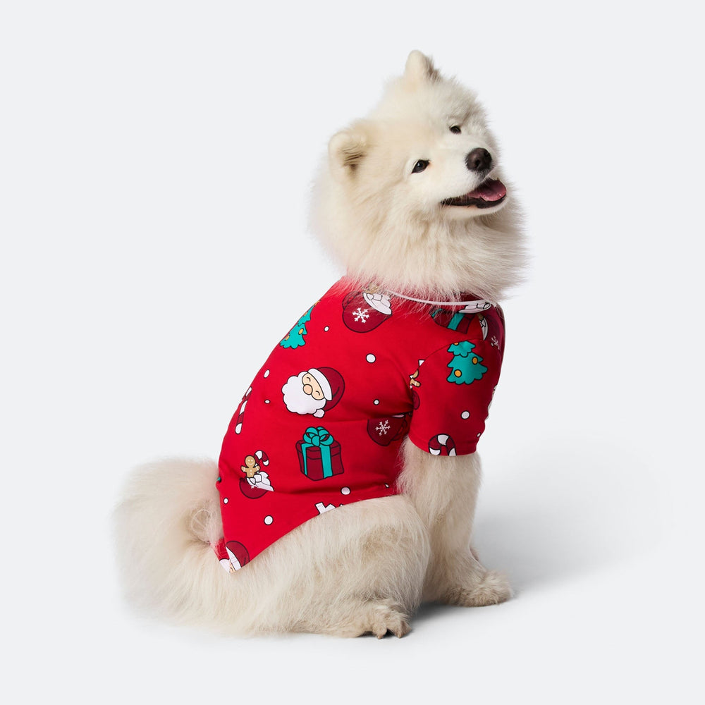 Roter Xmas Weihnachtspyjama für Hunde