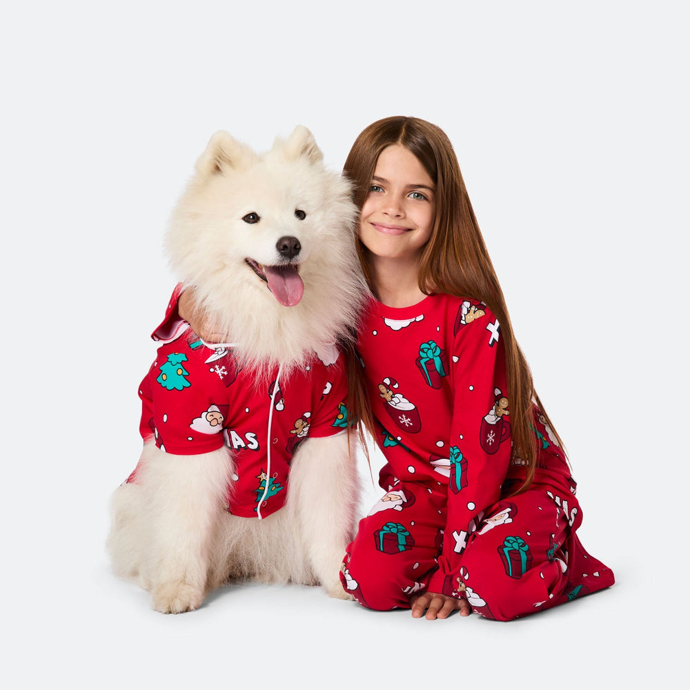 Roter Xmas Weihnachtspyjama Kinder