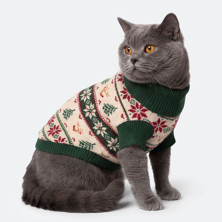 Retro Weihnachtsbaum Weihnachtspullover für Katzen