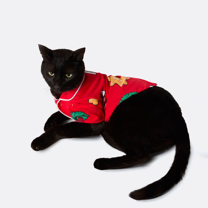 Roter Hohoho Weihnachtspyjama für Katzen