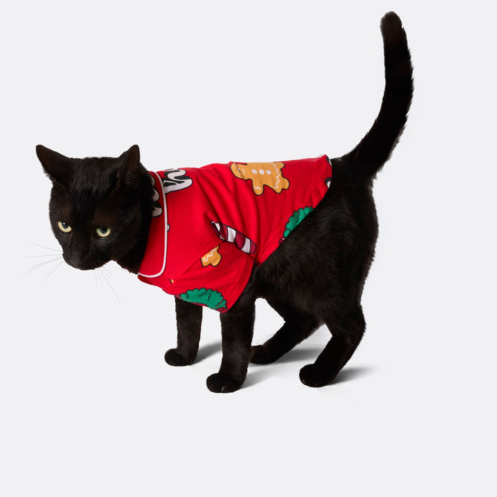 Roter Hohoho Weihnachtspyjama für Katzen