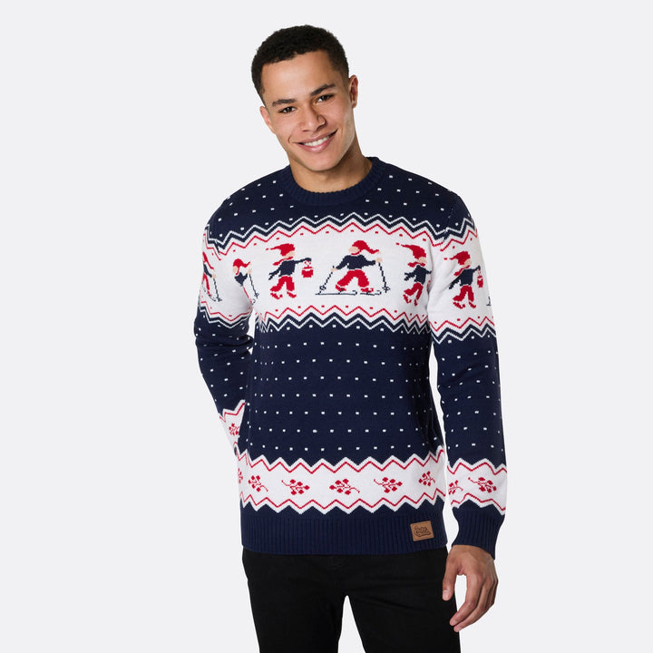 Weihnachtslandschaft Weihnachtspullover Herren